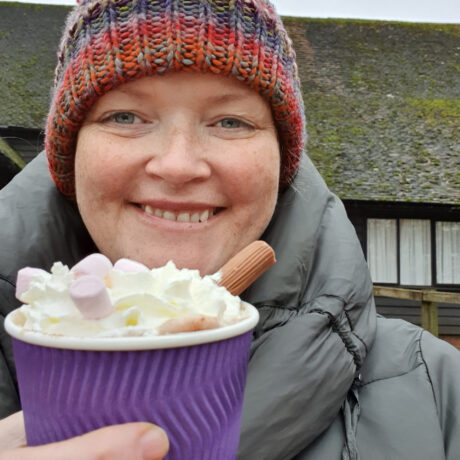 Togsos / Sharon enjoying a particularly good hot chocolate
